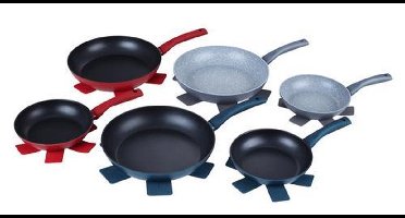 Michelino koekenpan Ø24-28 cm koekenpannenset kleur rood (ook inductie) - 2 delig