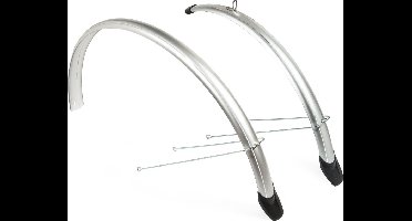 Eurofender Spatbordenset 28 Inch 58 Mm Kunststof Zilver