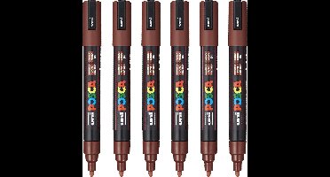 Posca Stiften PC-5M Medium Tip - verfstiften - Cocoa bruin - 6 stuks
