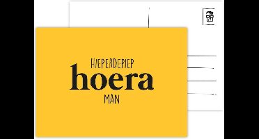 Hieperdepiep hoera man ansichtkaart