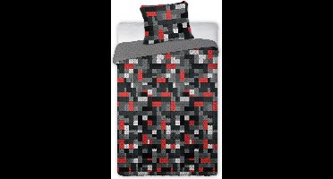 DREAMEE Dekbedovertrek Lego stenen dark - 140 x 200 cm