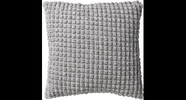 Dutch Decor ROME - sierkussen 45x45 cm - effen kleur - 3D-structuur - Micro Chip - grijs - Inclusief binnenkussen - Luxe kussens voor woonkamer & bank