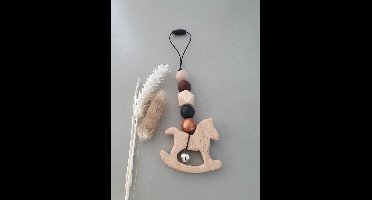 Kinderwagen hanger, hobbelpaard, speelgoedhanger , babyspeelgoed, stokke tripp trapp  hanger