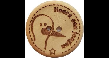Durable Knoop 'Hoera een jongen' 30mm. Kaart á 2 stuks - houten knoop