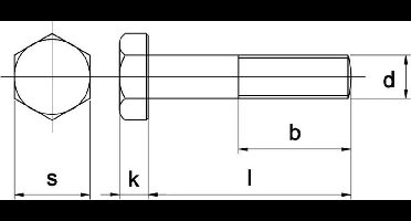 Bout Din931 8.8 M6X35Mm Elvz zonder Moer - 200 stuks