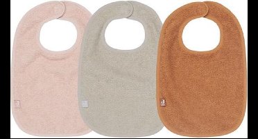 Jollein - Slab Badstof (Pale Pink/Nougat/Caramel) - Katoen - Slabbetjes Baby - 3 Stuks - 37 cm