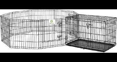 Topmast Puppyren  XL - Zwart gecoat metaal -  Uitvouwbaar .560cm omtrek - 92cm hoogte