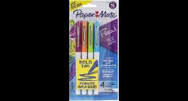 Paper Mate - Bold Flair viltstift - 4 kleuren - 1,2mm
