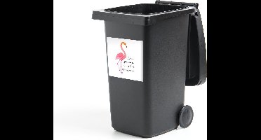 Container sticker Flamingo - Vogel - Waterverf - Quotes - 40x40 cm - Kliko sticker