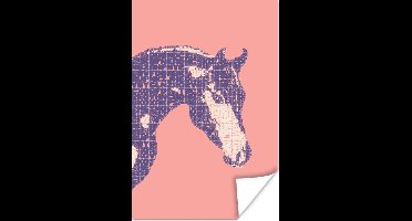 Poster Paard - Letters - Hoofd - Meisjes - Kinderen - Meiden - 20x30 cm