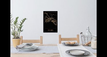 Muurstickers - Sticker Folie - Kaart - Istanbul - Goud - Zwart - 20x30 cm - Plakfolie - Muurstickers Kinderkamer - Zelfklevend Behang - Zelfklevend behangpapier - Stickerfolie