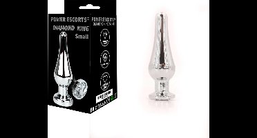 Power Escorts - Diamond King Plug - Redelijk groot  formaat - lengte 9,5cm - Dia: 3cm - White Stone - Anal Butt Plug - BR213S