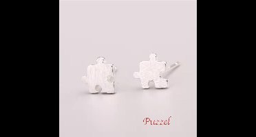 Gading® Oorknopjes zilver - meisje dames Oorknoppen - Puzzel - 6mm 6mm - zilver 925