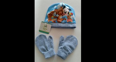 Mickey Mouse -baby - muts & handschoenen - maat 50