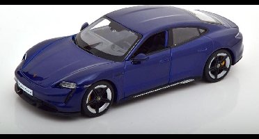 Porsche Taycan Turbo S 2020 Donkerblauw 1-24 Burago