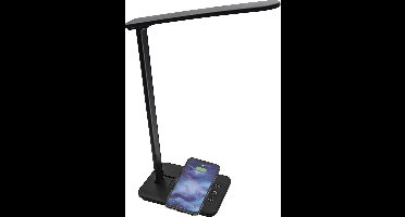 Denver LQI-105 - LED bureaulamp - QI oplader - 3 kleuren - 5W - Zwart