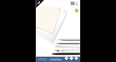 Kangaro tekenblok A4 - 80 grams transparant papier - 24 vel - schetsblok inclusief vel mm-papier - K-770300