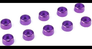 Team Corally - Aluminium sluitring - voor M3 Cilinderkopschroeven - BD=8mm - Paars - 10 st