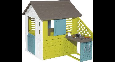 Smoby - Pretty House + zomerkeuken - 145 x 110 x 127 cm - Speelhuis - Vanaf 3 jaar.