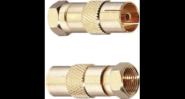 Oehlbach 4402 F-Coax-adapter Verguld Aansluitingen: F-stekker, Coax-bus IEC 2 stuk(s)