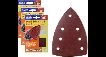 3x Veba Schuurschijf met klittenband Diamandvorm 100x147mm P180 P10 - Voordeelverpakking