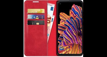 Just in Case hoesje geschikt voor Samsung Galaxy Xcover Pro - Hoesje met Pasjeshouder - Luxe Book Case - Rood