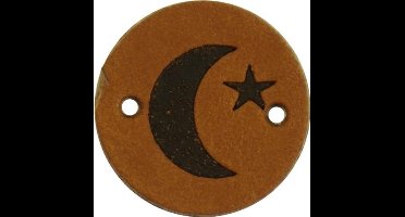Durable Leren Label – Maan & Ster Opdruk – Duurzaam & Stijlvol (2 stuks)