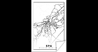 Poster België – Spa – Stadskaart – Kaart – Zwart Wit – Plattegrond - 20x30 cm