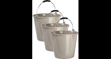 Plasticforte Emmers - 3x stuks - met schenktuit - 9 Liter - groen - schoonmaakemmer