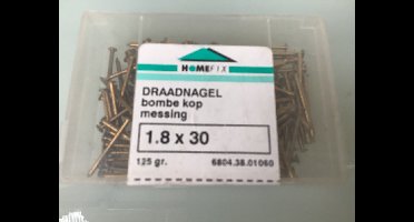 Homefix. Koper spijker. Messing draad nagels. 1.8 x 30 mm. 125 gram