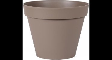 EDA Toscane Bloempot - kunststof - taupe - D20 x H17 cm - binnen- en buitenshuis