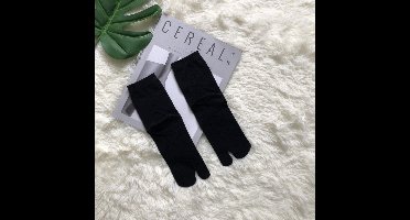 Tabi sokken - Tabis - Teensok - Japanse sok - Zwart - 40/46 - Zwarte sokken - Beenmode - Tabi Socks - Socks