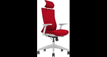 Euroseats ergonomische bureaustoel met hoofdsteun Verona. Uitvoering rug & zitting Rood. Voldoet aan de NEN EN 1335 norm.