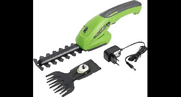 WORKPRO Accu-Struikschaar, Accu-Grasschaar met 7,2V ingebouwde Accu en Oplader, Incl 2 Verschillende Messen, Ideaal voor Het Snoeien van Tuinplanten