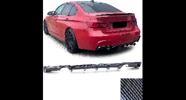 Passend Voor Bmw 3 serie F30 M Pakket Achterbumper Diffuser Carbon Look Uitlaat L en R Uitsparing M Performance Look 318 320 330 335 340 M3