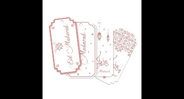 Suikerfeest Offerfeest Gift tags 'Eid Mubarak' (8st) ROSE GOLD