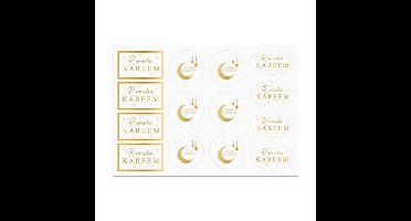 Ramadan Kareem - Cadeau Labels Transparant Goud (14 st)