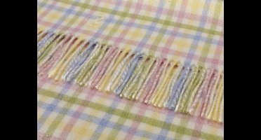 Babydekentje Gingham Pastel - 75x110 - Lamswol - TBCo Scotland
