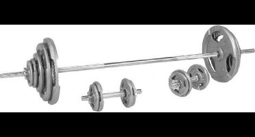 Gorilla Sports Halterset 100 kg - Gripper Gietijzer - Halters met Gewichten -Schroefsluiting 30 mm