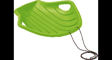 Sneeuw slee met trekkoord - groen - kunststof - voor kinderen - 78 cm