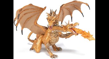 Speelfiguur - Fantasie - Draak - Tweekoppig - Goud