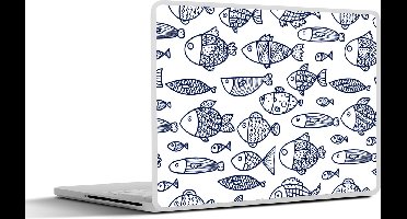 Laptop sticker - 11.6 inch - Vissen - Scandinavië - Patronen - 30x21cm - Laptopstickers - Laptop skin - Cover