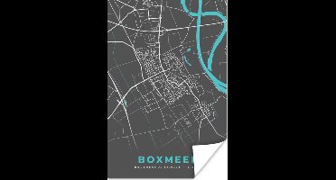 Poster Boxmeer - Stadskaart - Blauw - Kaart - Plattegrond - 20x30 cm