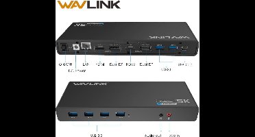 Wavlink USB-C Universal Docking Station met Dual 4K Display voor laptop of MacBook