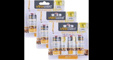 12x Stuks vliegenvangers/insectenvangers plakstrips in koker - Plakstroken - Ongediertebestrijding