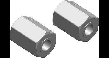 Team Corally - Wheel Hex Adapter - Front - Aluminum - 2 pcs