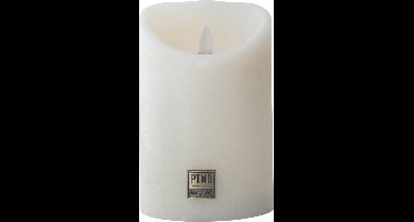 PTMD LED Kaars rustiek wit 10 x 10 x 15 cm. - LED Light Candle rustic white moveable flame L