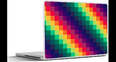 Laptop sticker - 10.1 inch - Regenboog - Patronen - Pixel - 25x18cm - Laptopstickers - Laptop skin - Cover