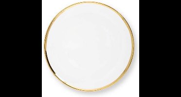 Set van 2 borden  20 cm wit met goud randje - VTwonen
