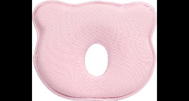 Baby platte hoofdsteun, pasgeboren kussen, zuigelingenhoofd misvormd kussen 0-12 maanden, pasgeboren memory foam reiskussen, baby kussen, 3D baby kussen - roze - 25*23*3*1